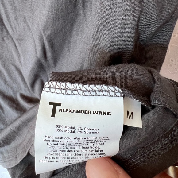 NWT T By Alexander Wang Grey One Shoulder Jersey Stretch Mini Dress Medium - Picture 6 of 6